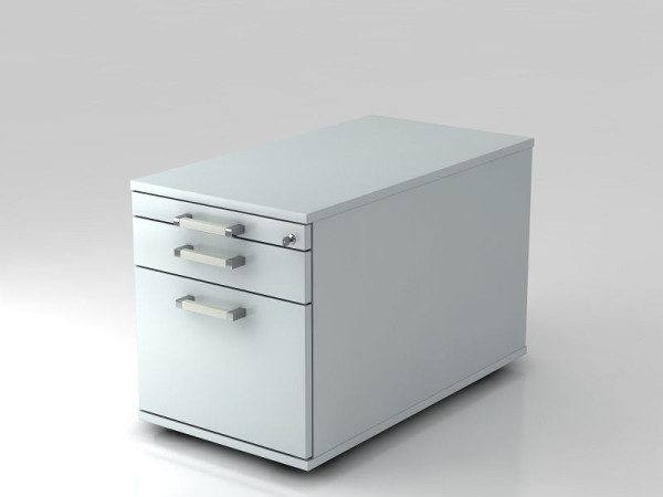 Conteneur roulant Hammerbacher 80cm, 1 tiroir, 1 HR, serrure poignée chromée gris, 42,8x51,2x80 cm, 1/2/6 HE, VTC20/5/5/CE