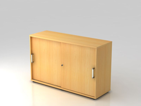 Hammerbacher armoire à portes coulissantes 2OH 120cm poignée chromée hêtre/hêtre, 120x40x74,8 cm (LxPxH), V1752S/6/6/CE