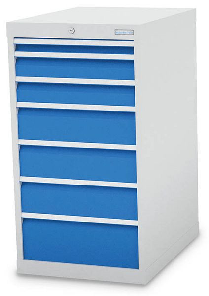 Armoire à tiroirs Bedrunka+Hirth, profondeur 736 mm, R 18-24, 555 x 736 x 1019 mm, hauteur des panneaux en mm : 1x50, 2x100, 3x150, 1x200, 500/1231V10