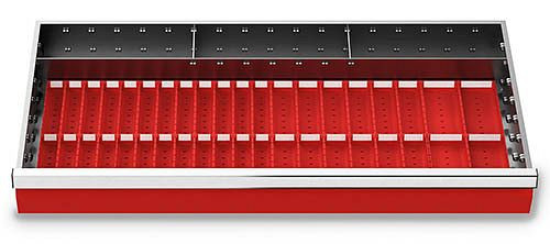 Bedrunka+Hirth inserts de tiroir T500 R 36-16, pour hauteur de façade 100 mm, 47 pièces, plaque à auge, 198-130