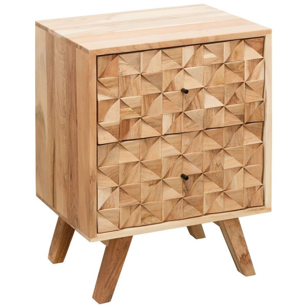 Wohnling console de nuit REWA 44x61x35cm bois d'acacia massif, WL5.601