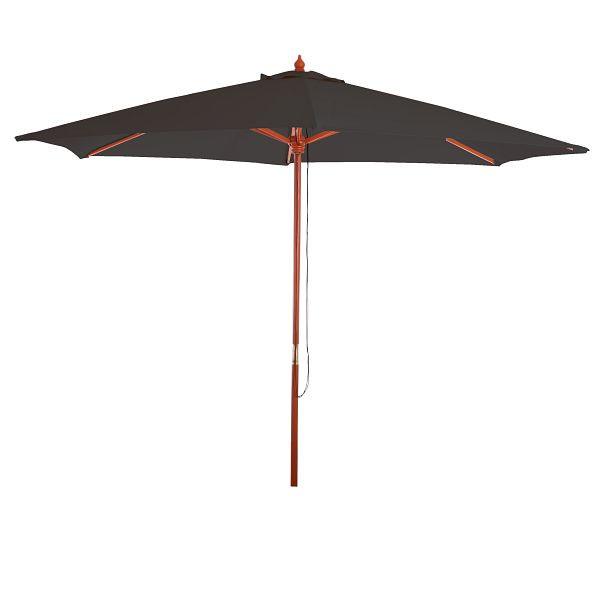 Parasol Mendler Florida, parasol de jardin parasol market, Ø 3m polyester/bois, anthracite, 65357