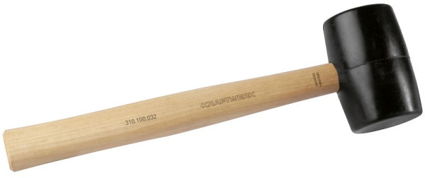 Maillet en caoutchouc Kraftwerk, manche en hickory, Ø 68 mm, 32 OZ, noir, 310.100.032