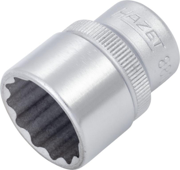 Embout pour clé à douille Hazet, double six pans, carré creux 10 mm (3/8 pouce), 18 mm, moleté, 880Z-18