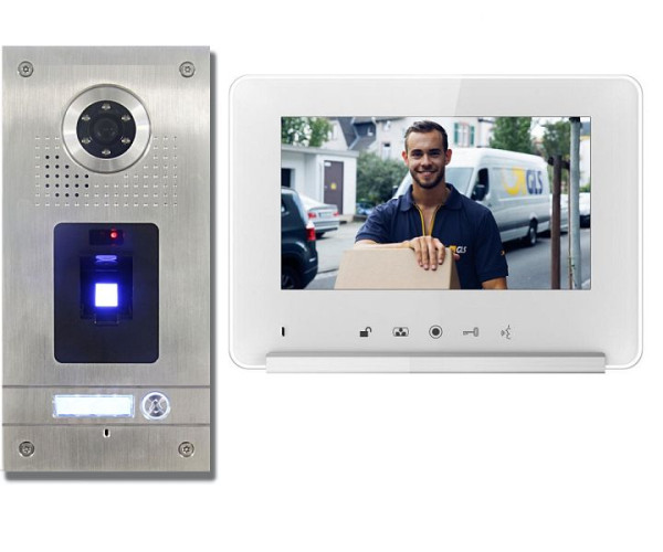 Anthell Electronics CKZ1-690S1-1 Ensemble d'interphone vidéo couleur à empreinte digitale 1 famille avec stockage d'images, avec moniteur 7 ", CKZ1-690S1-1