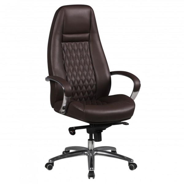 Amstyle Chaise de Bureau Austin Cuir Véritable Marron, SPM1.300