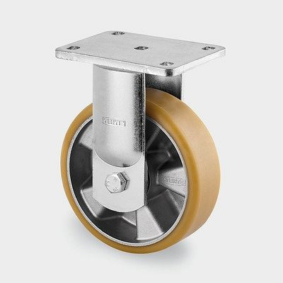 Roulette fixe TENTE-ROLLEN, roue Ø 125 mm, capacité de charge 500 kg, hauteur de construction 170 mm, A 92 Shore, 9688ITP125P63 Plat