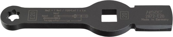 Clé à chocs Hazet TORX®, avec 2 surfaces de frappe, carré creux 20 mm (3/4 pouce), profil extérieur TORX®, E20, 2872-E20
