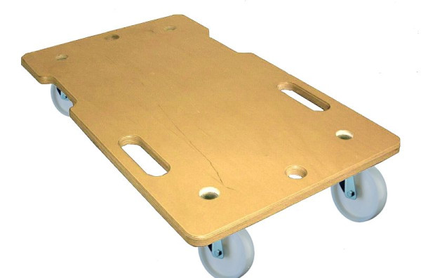 Rouleau polyvalent BS rollers, roue Ø 75 mm, hauteur d'installation 112 mm, roue en plastique, capacité de charge 150 kg, dimensions de plaque 350x600 mm, pack : 2 pièces, A.-ROLLER.350