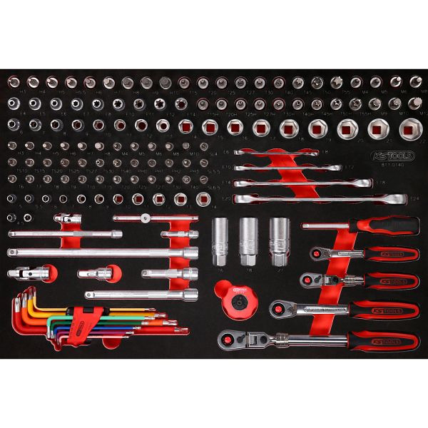 KS Tools PERFORMANCEplus jeu d'outils 140 pièces clé à douille 1/4'+3/8', 811.0140