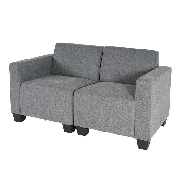 Mendler Canapé modulaire 2 places Couch Lyon, tissu/textile, gris, 75187+75188