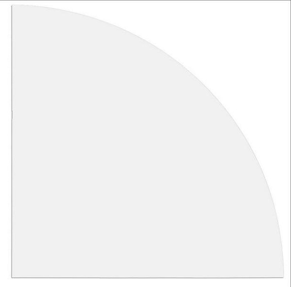 Hammerbacher quart de cercle 80cm avec alésage système blanc, quart de cercle, VKP91/W