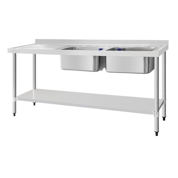 Vogue évier en acier inoxydable double égouttoir gauche 180x60cm, DY828
