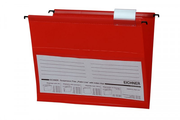 Dossier suspendu Eichner Platin Line en PVC, rouge, UE : 10 pièces, 9039-10011