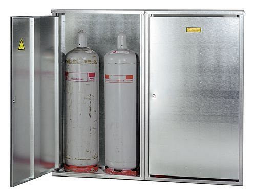 Armoire à bouteilles de gaz liquide DENIOS ST 40, pour 4 bouteilles de 33 kg, paroi fermée + porte à 2 vantaux, 116-962