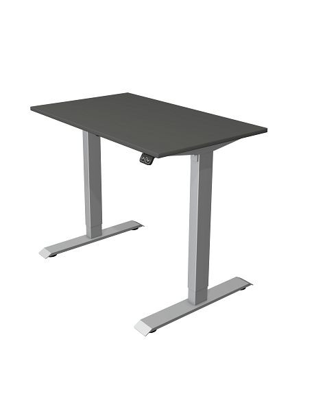Table compacte Kerkmann L 1000 x P 600 mm, réglable en hauteur électriquement de 740 à 1230 mm, anthracite, 10226413