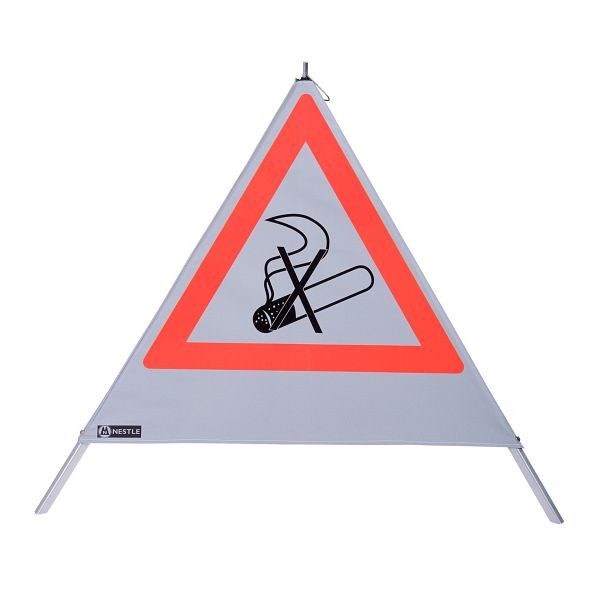 Pyramide d'avertissement NESTLE 90cm WAPY 90R, cadre lourd avec mécanisme à ressort, feuille rétroréfléchissante, cigarette, 19206001