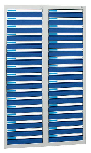 armoire à tiroirs émoussés série ESTA, RAL 7035/5010, 34 tiroirs (34x100 mm), 7604174