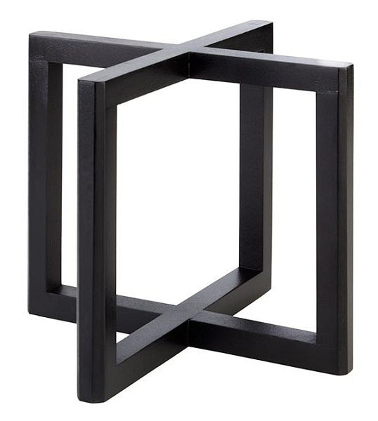 APS présentoir de buffet -WOOD-, 20 x 20 cm, hauteur : 17,5 cm, bois d'acacia, noir, 33281