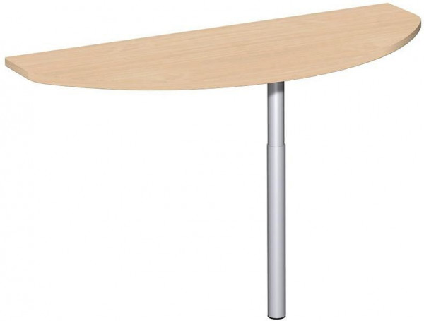 Table à rallonge geramöbel avec pied d'appui, matériel de liaison inclus, réglable en hauteur, 1200x500x680-820, hêtre/argent, N-657240-BS
