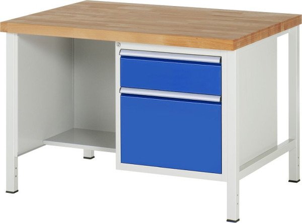 Etabli RAU série 8000 - modèle 8451, L1250 x P900 x H840-1040 mm, base système L1235 x P850 x H800-1000 mm, 03-8451A2-129B4H.11