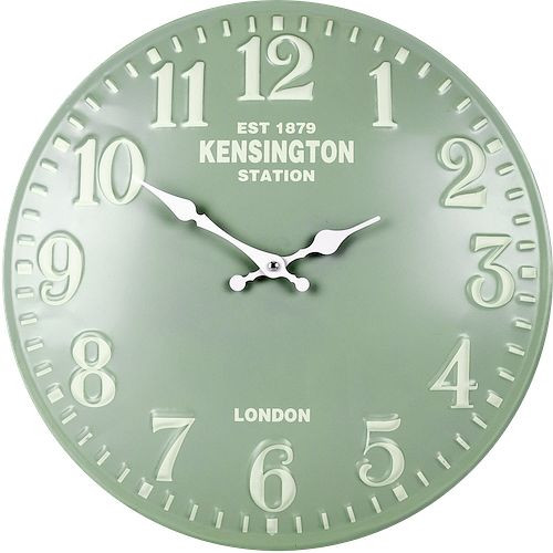 Horloge murale à quartz Technoline vert, métal, dimensions : Ø 40 cm, 596069