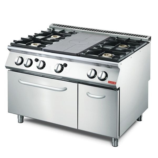 Cuisinière à gaz Gastro M avec four 70 / 120TTPPCFG2B, 4 feux, GL936