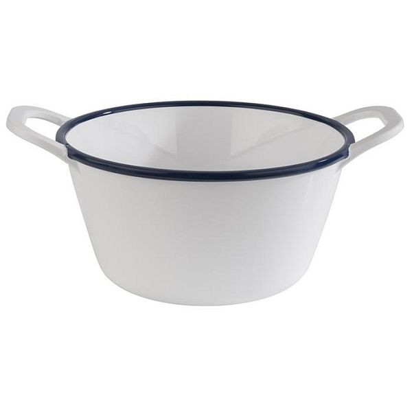 Bol APS -ASPECT ÉMAIL-, 21,5 x 16,5 cm, hauteur : 9,5 cm, mélamine, blanc, bord bleu, 1 litre, 84959