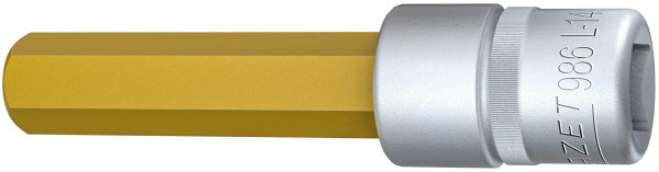 Douille tournevis Hazet, carré creux 12,5 mm, profil à six pans creux, 14 mm, version longue avec moletage, 986L-14