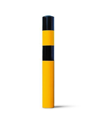 Borne anti-bélier DENIOS à cheviller, jaune/noir, Ø 90 mm, 252-184