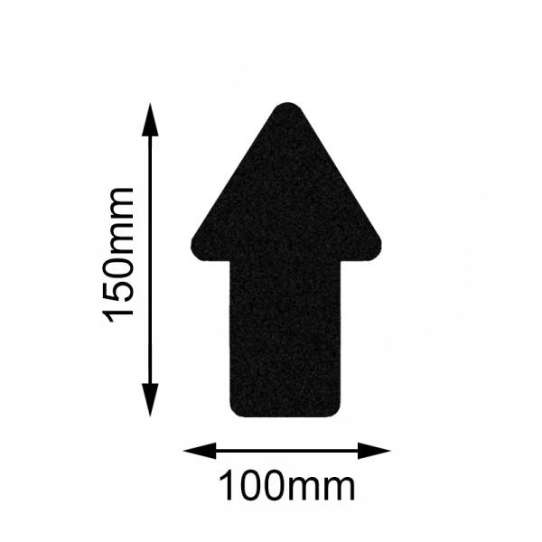 Marqueur de sol Mehlhose Flèche noire de sécurité 100x150mm, UE: 10 pièces, KSSP1V10