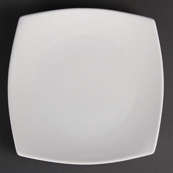 OLYMPIA Assiettes blanches rondes carrées 24cm, UV: 12 pièces, U170
