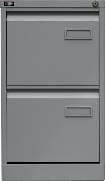 Classeur suspendu Bisley LIGHT, rail simple 2 tiroirs HR, argent, IPCCA12355