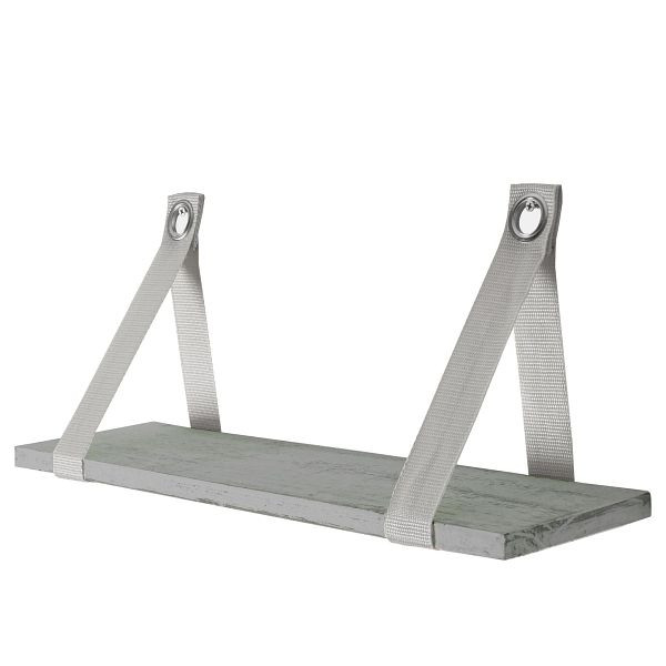 Etagère murale Mendler Var, étagère suspendue, look shabby, vintage 21x50cm, gris, 44781