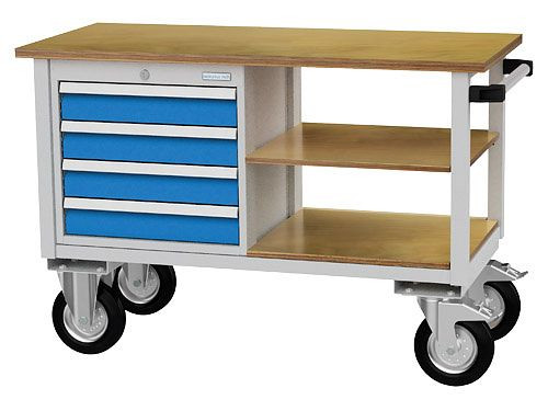 Établi mobile Bedrunka+Hirth, profondeur 540 mm, R 18-24, nombre de tiroirs : 4, 1200 mm, P540 mm, H820 mm, 04.12.91A
