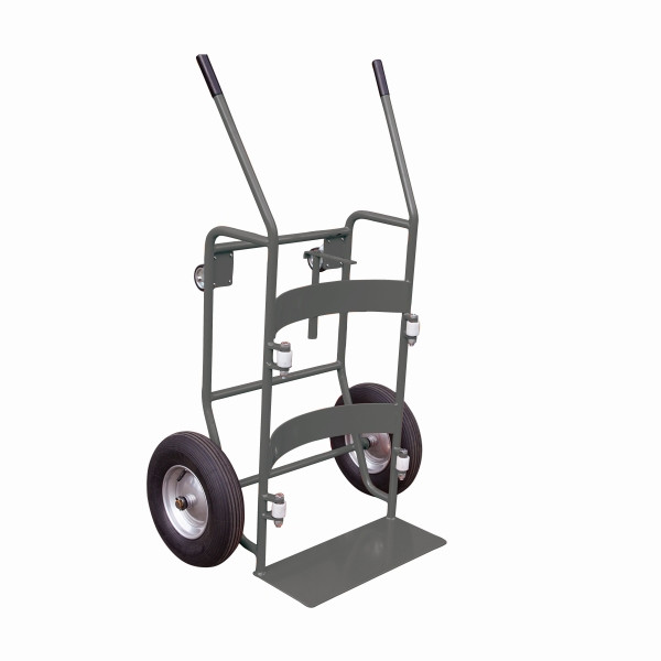 Dumper de fûts industriels Eichinger avec pneus gonflés à l'air et 2 rouleaux supplémentaires, gris anthracite, 22450000000096
