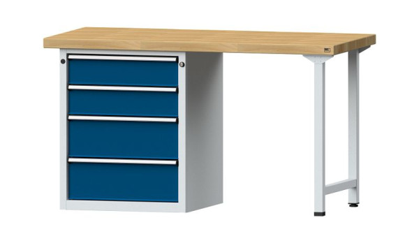Établis ANKE Établi combiné, modèle 816 V, 1500 x 700 x 850 mm, RAL 7035/5010, BMP 50 mm, 415.002