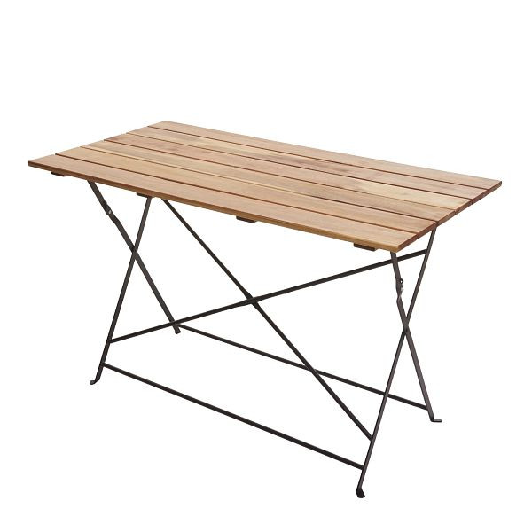 Table de jardin à bière Mendler HWC-J40, table de jardin pliante, acacia de qualité gastronomique 120x60cm, couleur naturelle, 77438