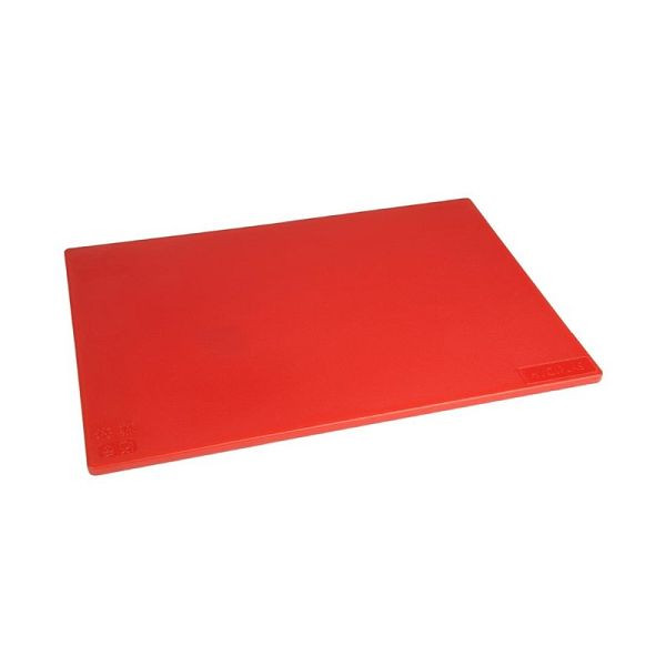 Planche à découper Hygiplas LDPE rouge 450x300x12mm, J255