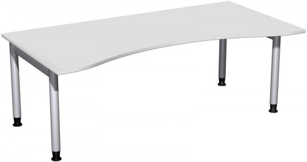 geramöbel Bureau ergonomique, réglable en hauteur, 2000x1000x680-820, gris clair/argent, N-657338-LS