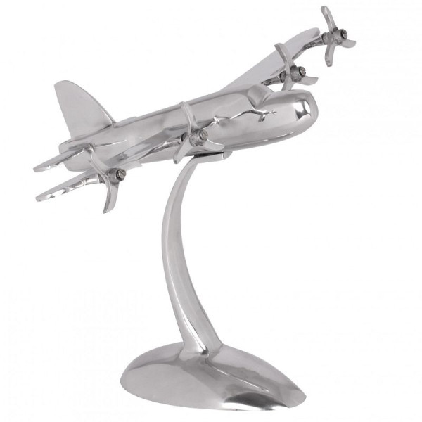 Hélice d'avion décorative Wohnling Design en aluminium argenté, WL1.653