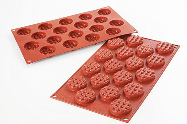 Moule à pâtisserie en silicone Schneider, gaufre ronde, 40 x 12 mm, 115217