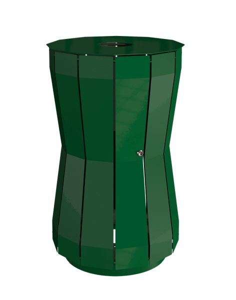 Poubelle sur pied Renner d'environ 105 L au design élégant, galvanisée à chaud et revêtement par poudre, vert mousse, 7099-00PB 6005