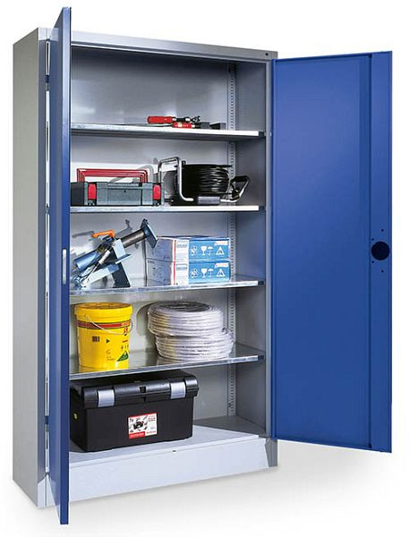 Armoires robustes Bedrunka+Hirth, avec portes battantes, 4 x étagères réglables, capacité de charge 110 kg, largeur en mm : 1200, profondeur en mm : 500, 04S155120