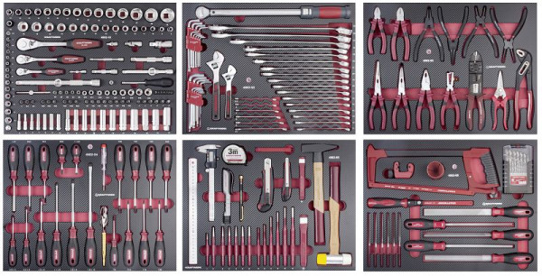 Jeu d'outils Power Station, EVA, 1/4"+ 3/8"+ 1/2", 280 pièces, 105.515.000