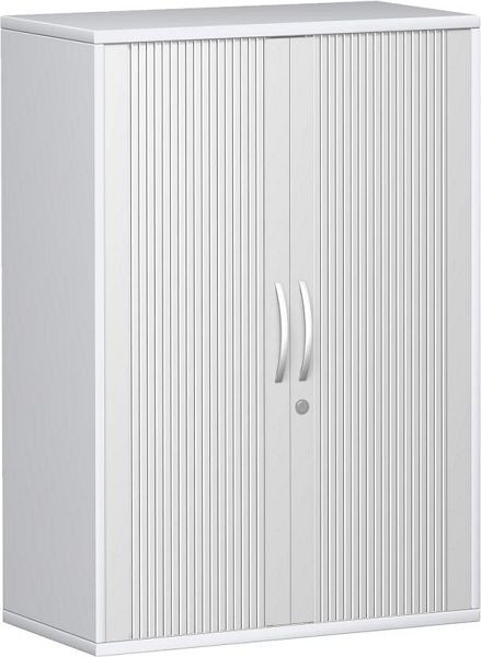 armoire à volets roulants geramöbel 2 étagères décoratives, verrouillable, 800x425x1152, argent/blanc, N-10Q308-SW