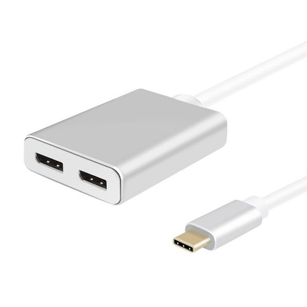 Répartiteur Helos, fiche USB 3.1 Type-C™/2x prise DisplayPort, PREMIUM 4K, argent, 288383