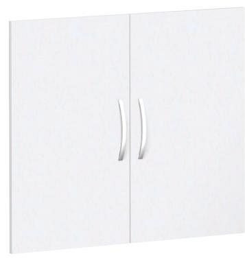 geramöbel jeu de portes battantes pour une largeur d'armoire de 800 mm, y compris amortisseur de porte, non verrouillable, 2 hauteurs de dossier, blanc, S-382700-W