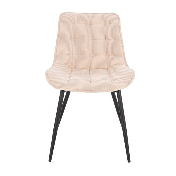 HOME DELUXE chaise de salle à manger rembourrée lot de 2 IKALO – velours côtelé crème, 49715