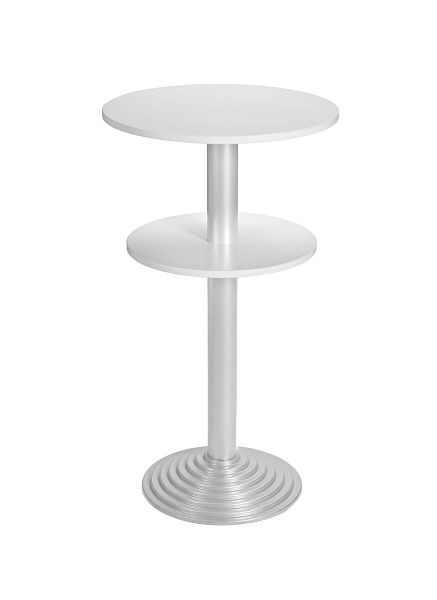 Table de bar Bisley MULTI Desking, ronde, 2 panneaux, aluminium, 38 mm, décor G gris, H 740 x P 600 mm, SR206G300